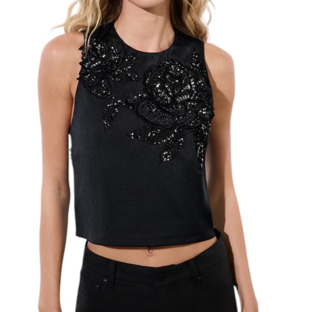 alice + olivia AMAL EMBELLISHED TANK SZ 8 NWT